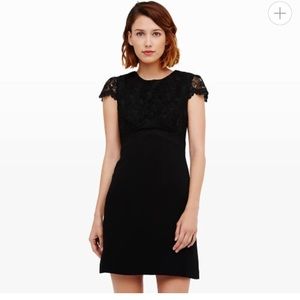 Club Monaco Black dress with lace capped sleeves